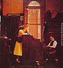 Norman Rockwell Canvas Paintings - Marriage License